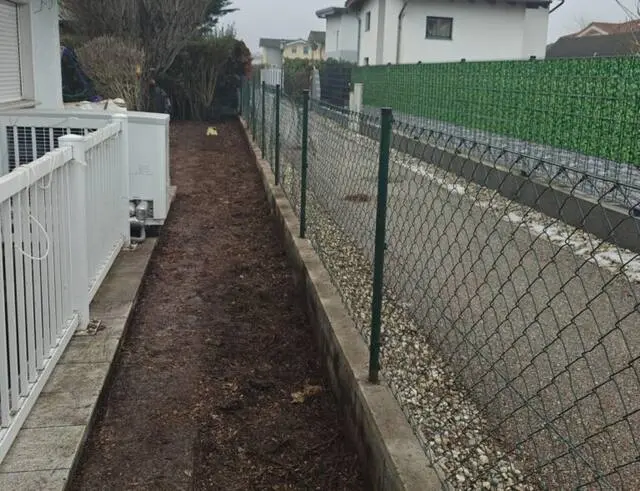 Freie Gartenfläche nach dem Entfernen einer alten Hecke